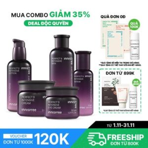 Bộ 5 chống lão hoá chuyên sâu INNISFREE Intensive Lotion & Serum & Skin & Cream & Eye Cream