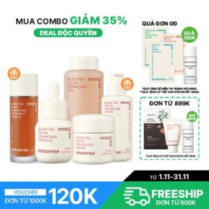 Bộ 5 Sản Phẩm Chống Lão Hoá Từ Trà Đen INNISFREE