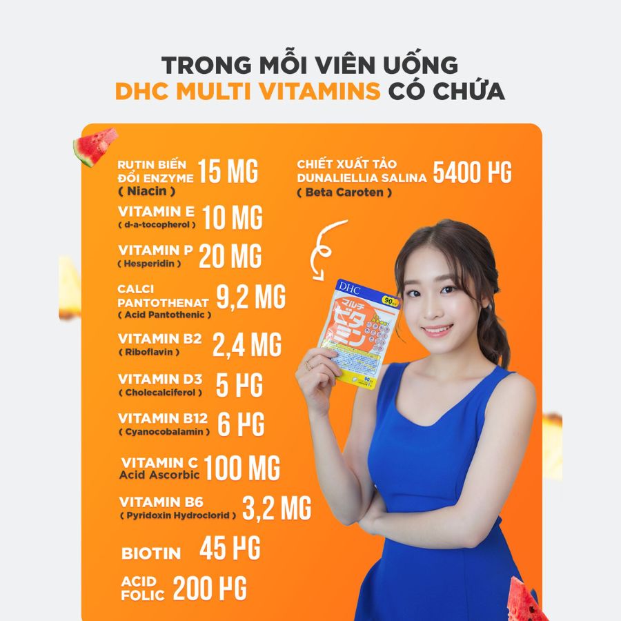 Chế độ ăn uống kết hợp với viên uống DHC ngừa mụn mờ thâm