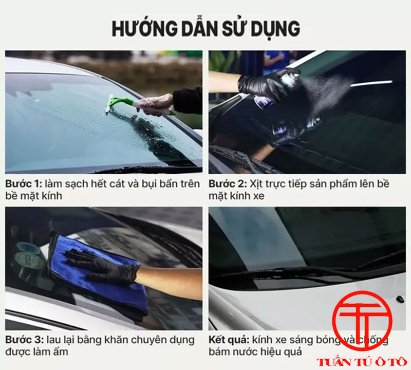 Chai xịt tẩy ố kính xe ô tô: Hướng dẫn sử dụng