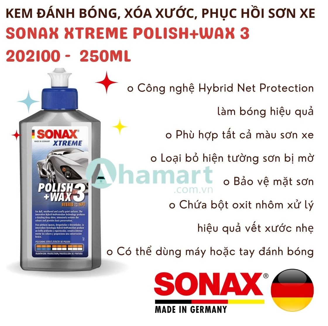 Sonax: Kem tẩy làm sạch kính xe ô tô hàng đầu